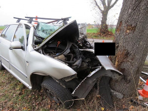 Škoda Fabia po tragickém nárazu