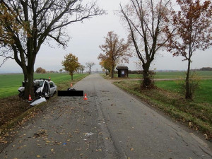 Škoda Fabia po tragickém nárazu