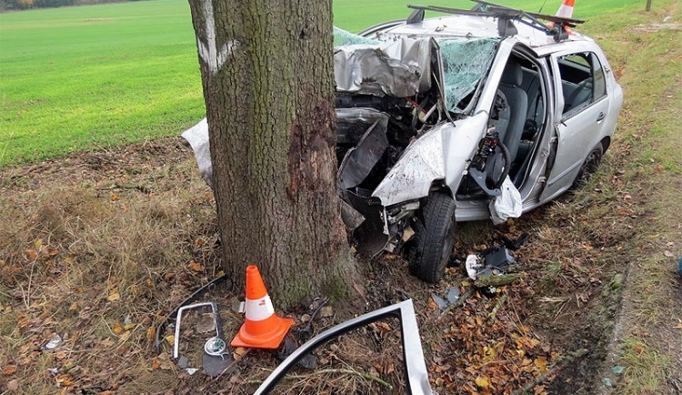 Škoda Fabia po tragickém nárazu