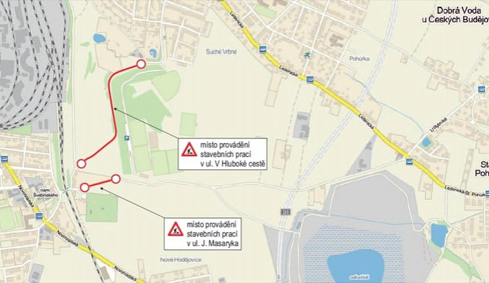 Uzavřené úseky v Mladém