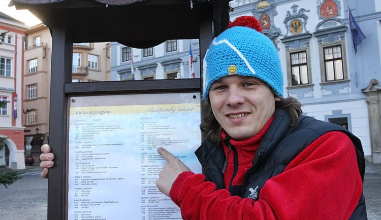 David Kovařík se svým dítkem - kulturním programem Budějovického adventu