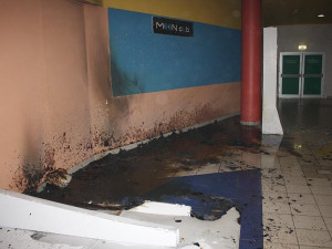 Požár reklamního poutače v multikině CineStar