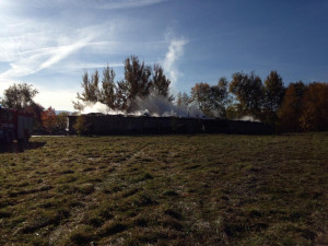 Požár opravované ubytovny ve Lhenicích