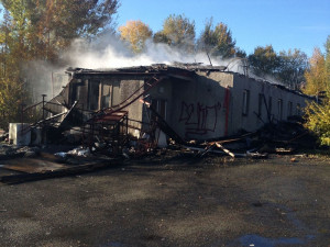 Požár opravované ubytovny ve Lhenicích