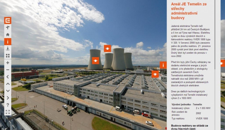 Úvod virtuální prohlídky Temelínem