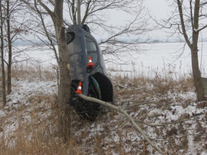 Mazda po nehodě u Bavorovic