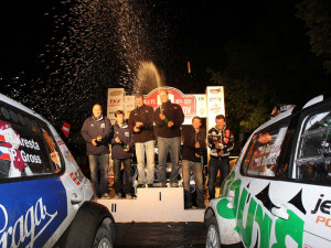 Trojice nejrychlejších posádek 41. Rallye Český Krumlov 2013. Foto Dalibor Benych
