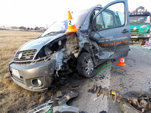 Havarovaný Fiat Scudo u Plané