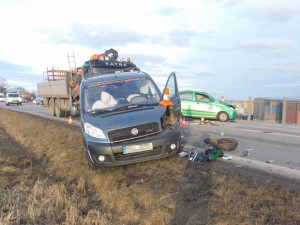 Srážka Chevroletu Matiz a Fiatu Scudo u Plané