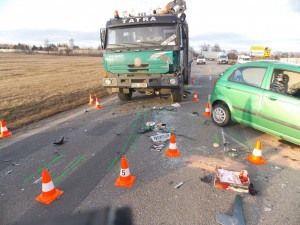 Srážka Chevroletu Matiz a Fiatu Scudo u Plané