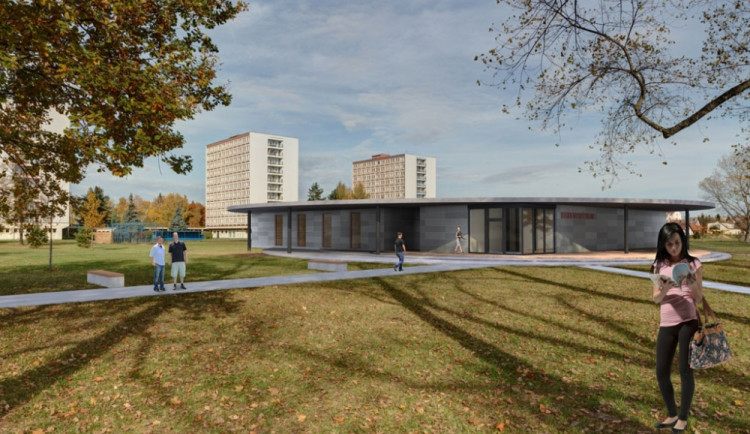 Vizualizace studentského klubu v kampusu Jihočeské univerzity