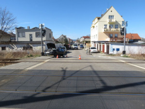 Železniční přejezd v ulici Ludvíka Kuby
