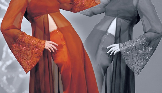 Oranžové šaty z dílny Grety Sartori