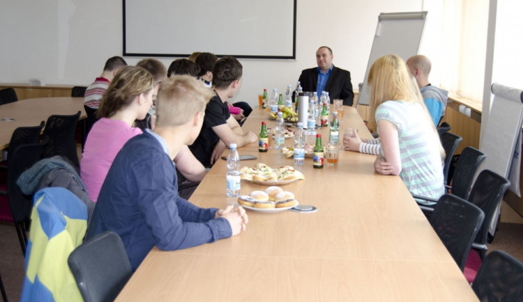 Setkání rektora Marka Vochozky se studenty