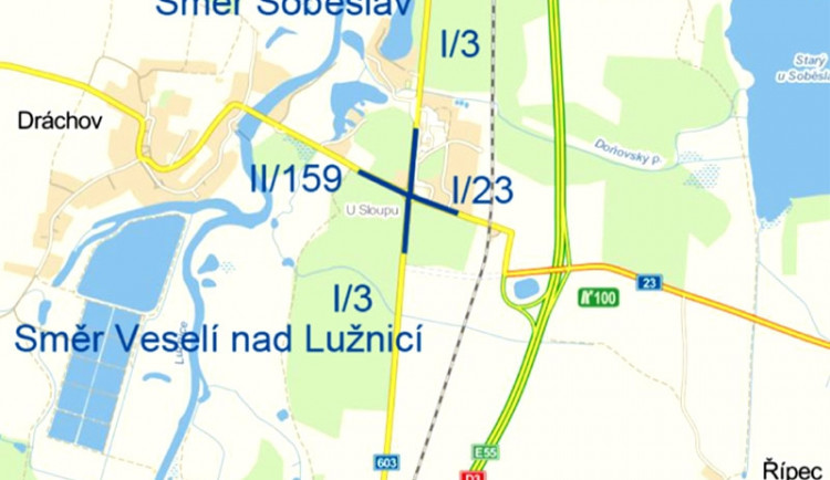 Oblast křižovatky U Sloupu