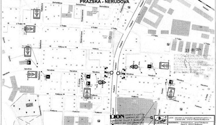 Uzavírka křižovatek Pražská - Nerudova