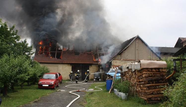 Požár stodoly v Municích