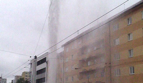 Tryskající vodovod na Pražské třídě