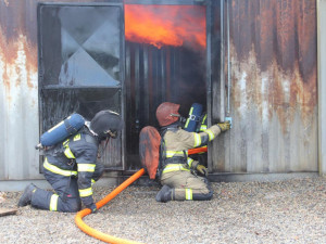 Cvičení temelínských hasičů ve Zbirohu