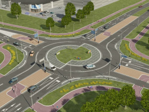 Vizualizace turbo okružní křižovatky