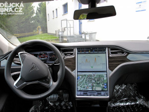 Interiér amerického elektromobilu