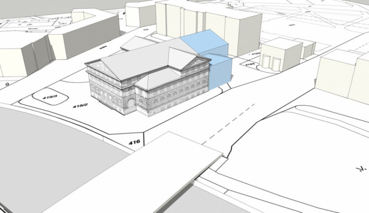 Předpokládaná budoucí podoba spolkového a kulturního domu Slavie