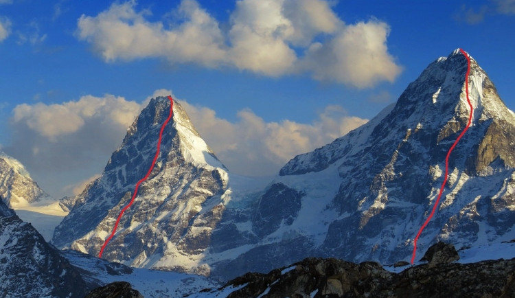 Výstupové linie na oba vrcholy. Jihočeši chtějí zdolat ten vyšší