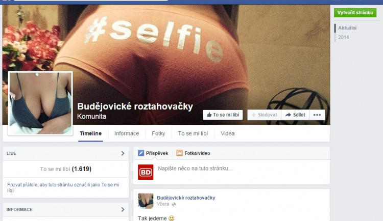 Budějovické roztahovačky na Facebooku