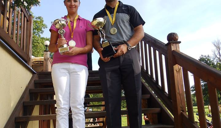 Mistři Golfového klubu Hluboká nad Vltavou 2014 Jiří Lála a Dominika Šiplová