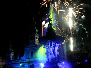 Koncept multimediální show na náměstí Přemysla Otakara II.