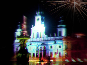 Koncept multimediální show na náměstí Přemysla Otakara II.