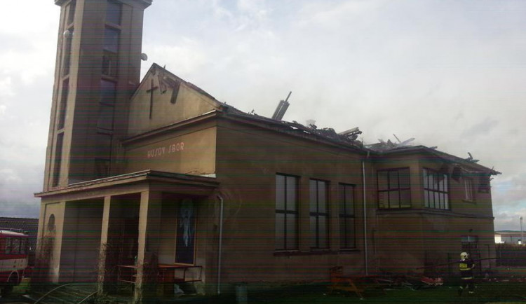 Požár husitského kostela v Mirovicích