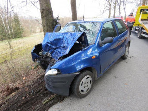 Senior nesundal u Borovan nohu z plynu, náraz do stromu nepřežil