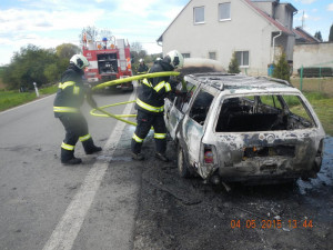 Požár vozidla u Bálkovy Lhoty