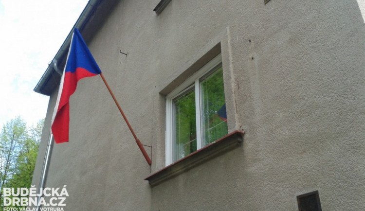 České vlajky v centru Budějc