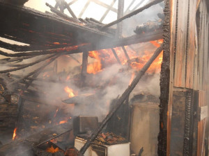 Požár stodoly v obci Kovářov