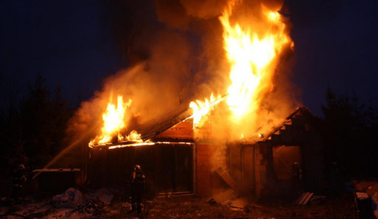 Požár domu v Dasným