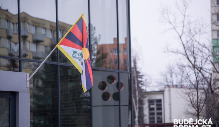 Tibetská vlajka u JČU