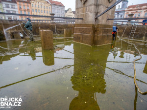 Čištění Samsonovy kašny