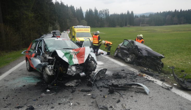 Nehoda u Černé v Pošumaví