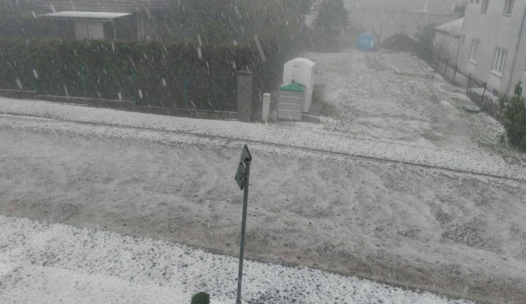 Krupobití v Borovanech