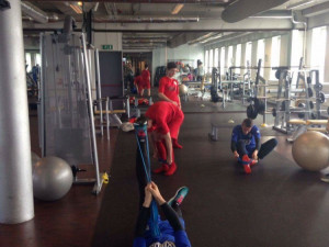 Matěj Luksch v posilovně