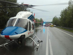 U Borku se srazila tři auta, na místě bylo osm zraněných