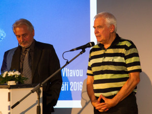 Předseda poroty režisér Michael Havas a moderátor Petr Svoboda