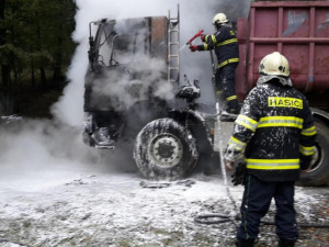 Požár nákladního automobilu