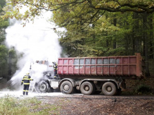 Požár nákladního automobilu