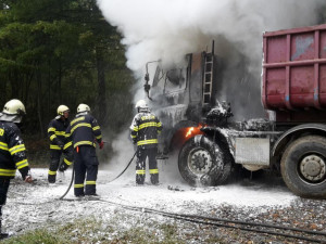 Požár nákladního automobilu