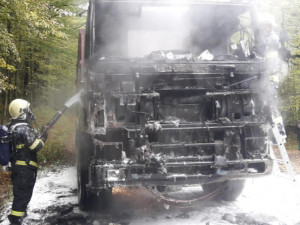 Požár nákladního automobilu