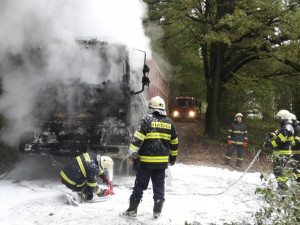 Požár nákladního automobilu