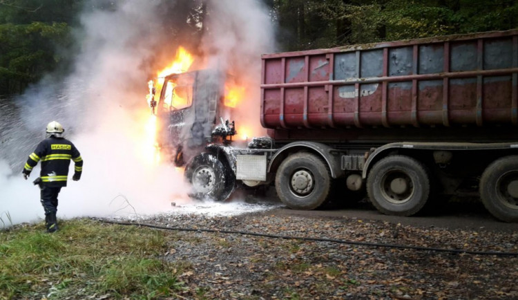 Požár nákladního automobilu
